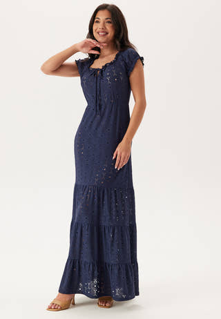 Jersey Broderie Anglaise Maxi Dress