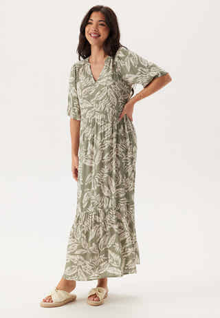 Puff Sleeve Viscose Dress