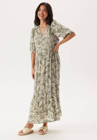 Puff Sleeve Viscose Dress