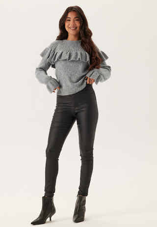 Push-up Coated Slim Trousers