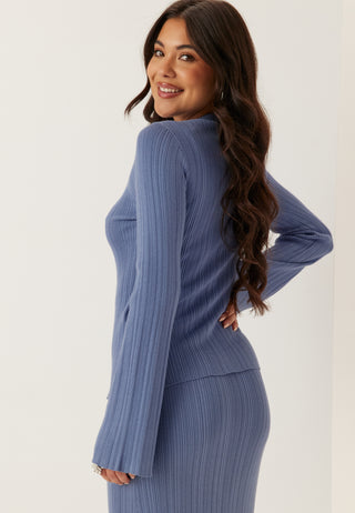 Rib Sculpted Knitted Cardigan