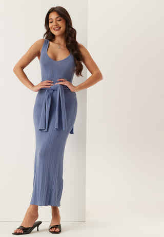 Rib Sculpted Knitted Dress