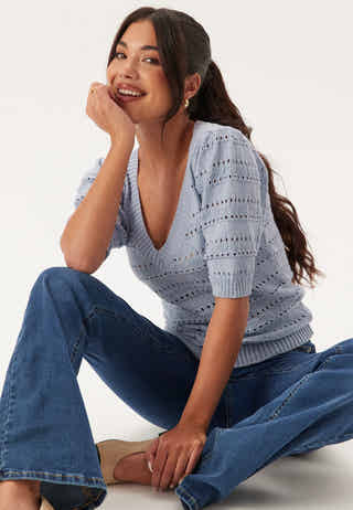 Short Sleeve Knit Sweater