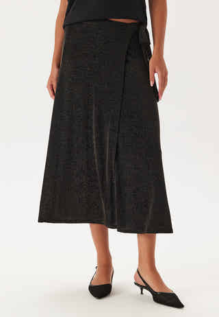 Sparkling Wrap Midi Skirt