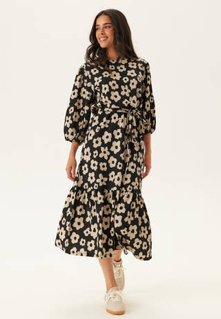 Structure Flounce Midi Dress