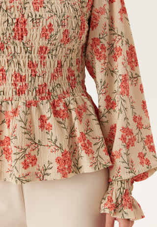 Structure Smock Peplum Top