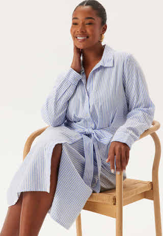 Tie Detail Cotton Shirt Dress