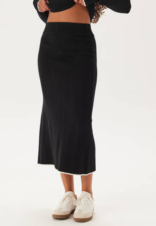 Viscose Contrast Knitted Skirt