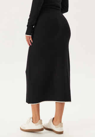 Viscose Contrast Knitted Skirt