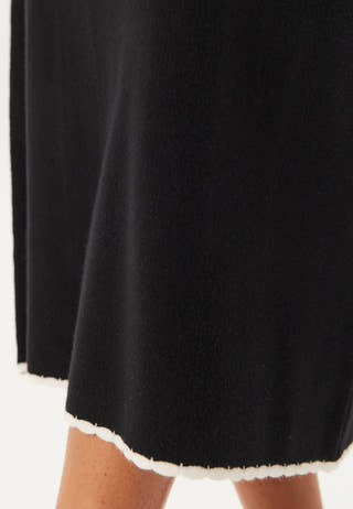 Viscose Contrast Knitted Skirt