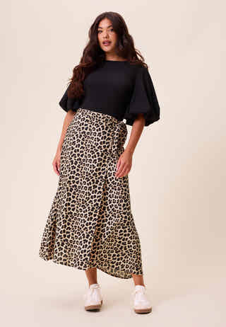 Viscose Midi Wrap Skirt