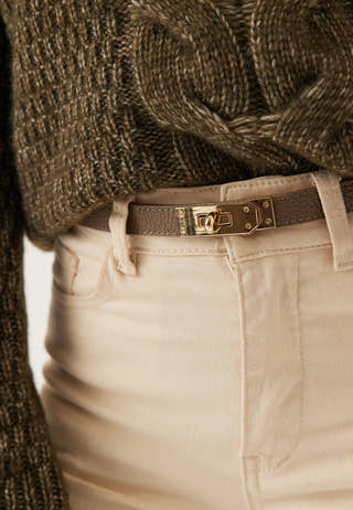 Leather Belt With Turn Lock
