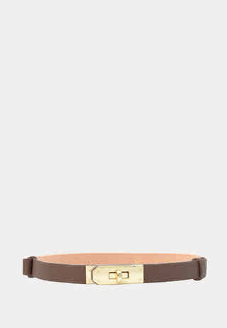 Leather Belt With Turn Lock