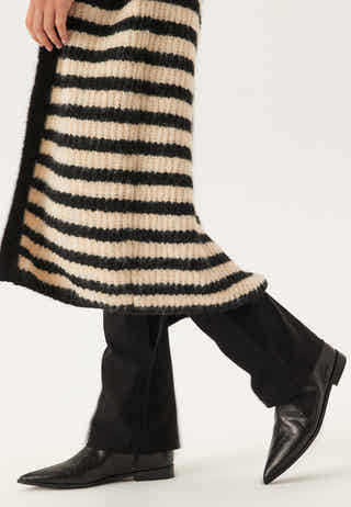 Croco Leather Ankle Boot