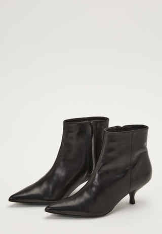Heeled Leather Ankle Boot
