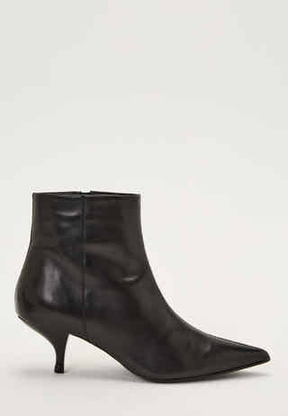 Heeled Leather Ankle Boot