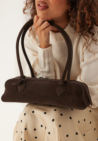 Suede Baguette Bag