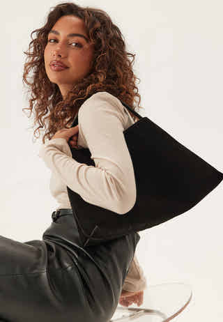 Suede Knot Shoulder Bag