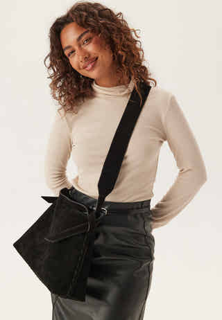 Suede Knot Shoulder Bag