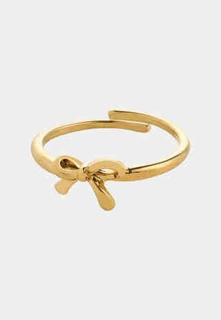 Lulu Bow Stack Ring Gold-plate