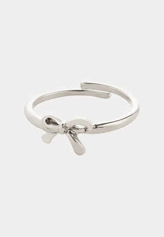 Lulu Bow Stack Ring Silver-pla