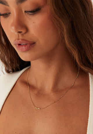Mom Necklace Gold-plated