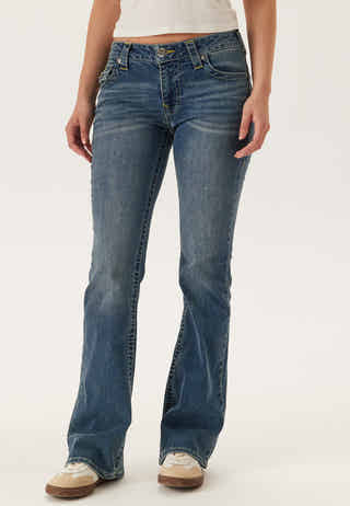 Becca Mid Rise Boot Cut Flap